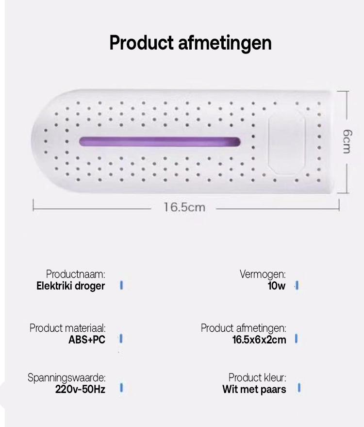 Schoenendroger - USB Oplaadbaar